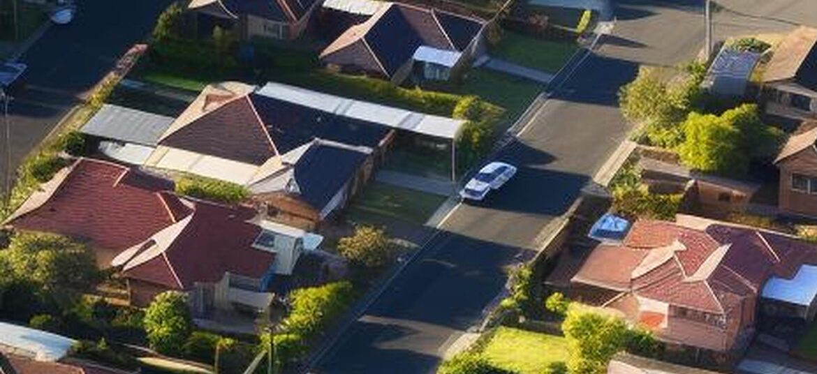 Aerial view of houses