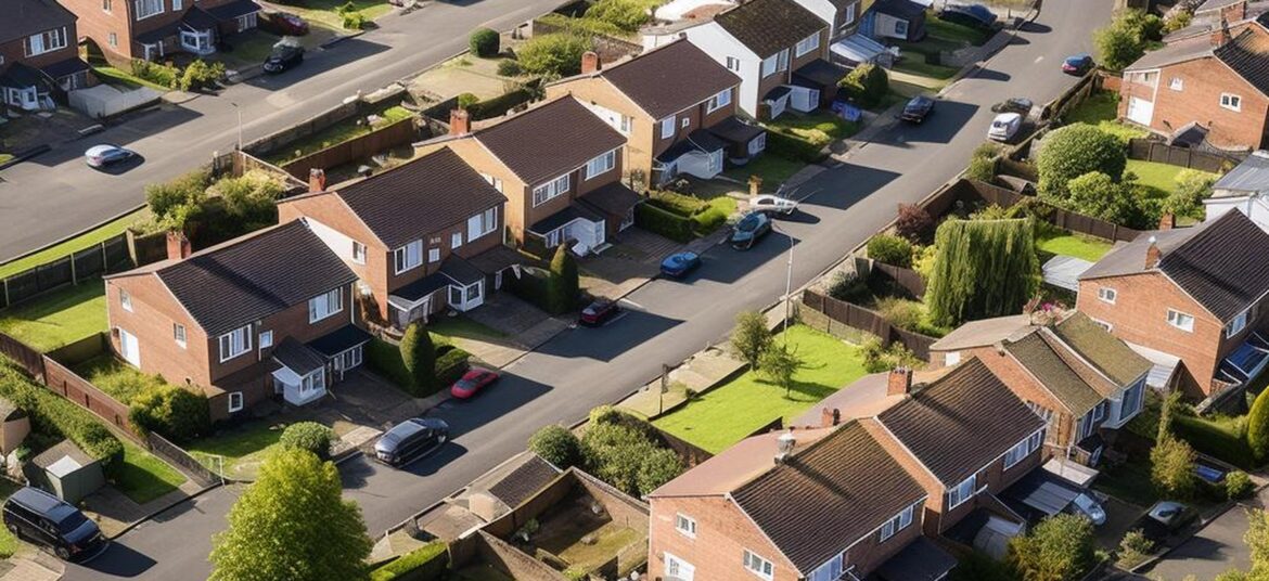 Homes in a large residential area
