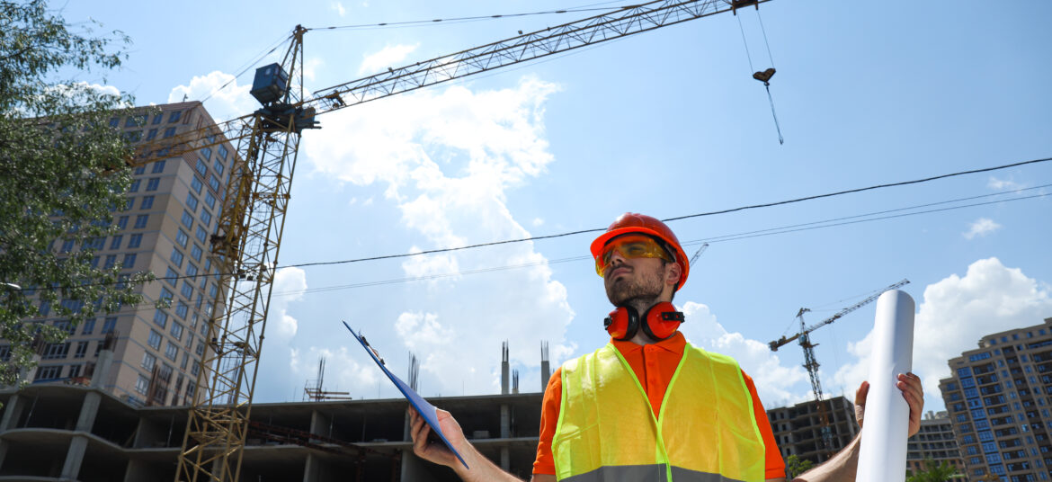 Engineer at construction site