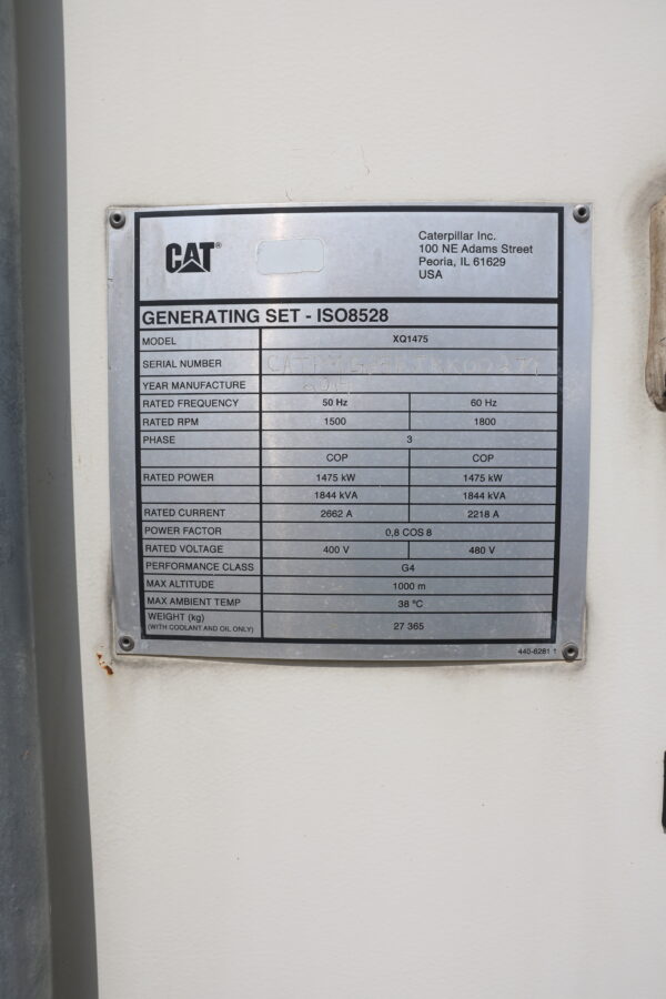 Caterpillar XQ1475G 1475kw Natural Gas/LP