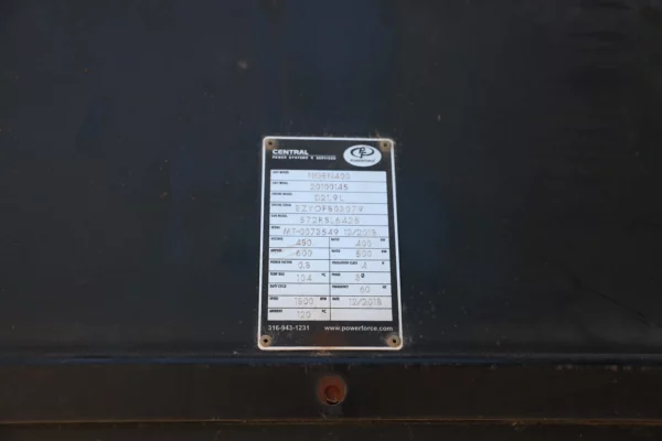 Central PowerForce NGEN400 400kw Natural Gas/LP