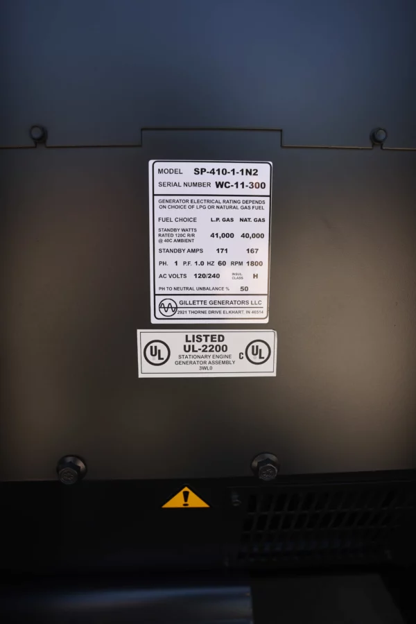 Gillette SP-410-1-1N2 40kw/41kw Natural Gas/LP
