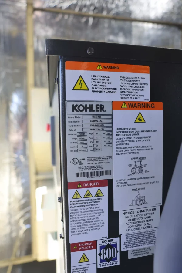 Kohler 250REZXB 250kw Natural Gas/LP