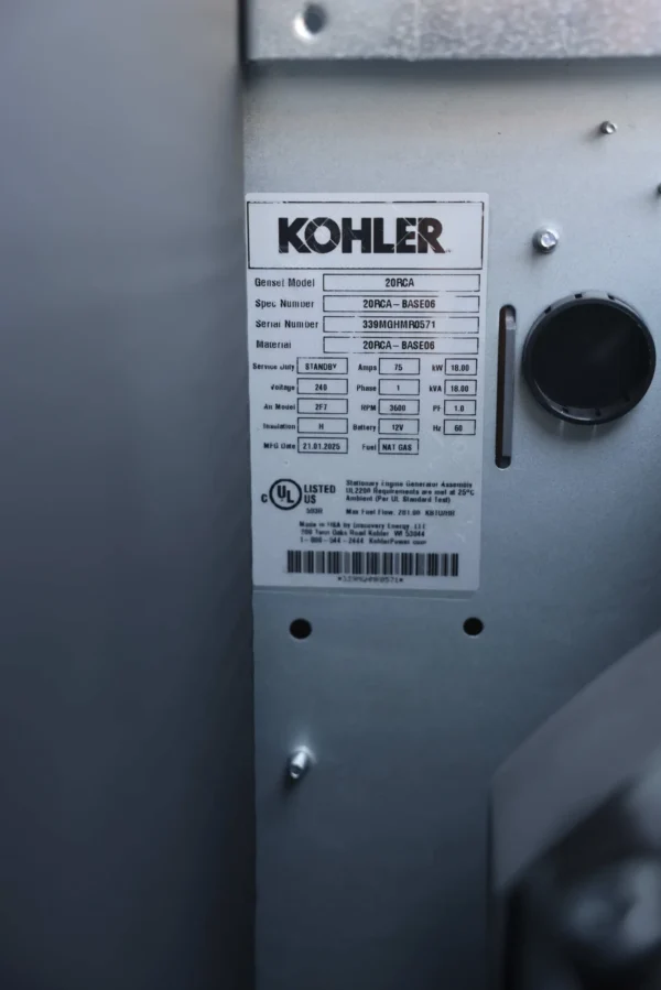 Kohler 20RCA 18kw Natural Gas/LP - Image 6