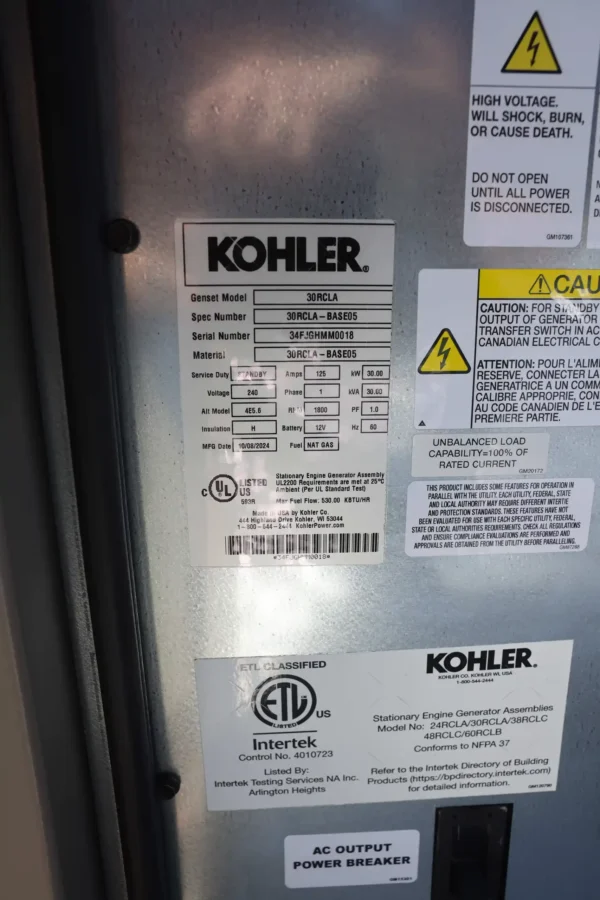 Kohler 30RCLA 30kw Natural Gas/LP - Image 5